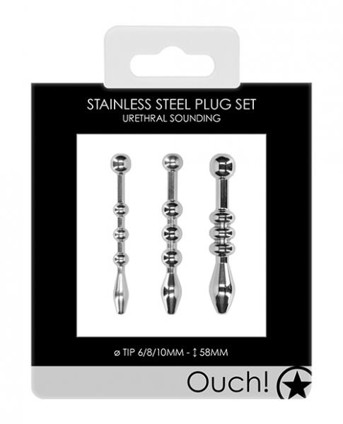 Shots Ouch Urethral Sounding Metal Plug Set - Click Image to Close