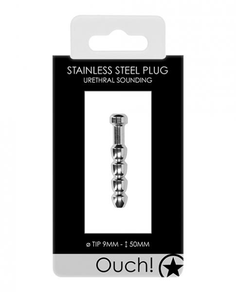 Shots Ouch 9mm Urethral Sounding Metal Plug - Click Image to Close