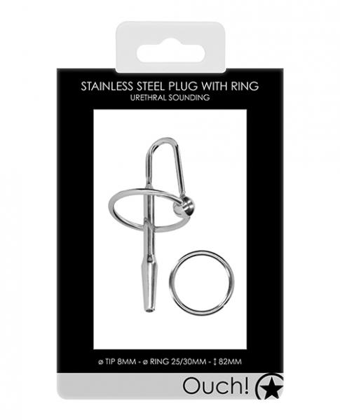 Shots Ouch Urethral Sounding Metal Plug - Click Image to Close