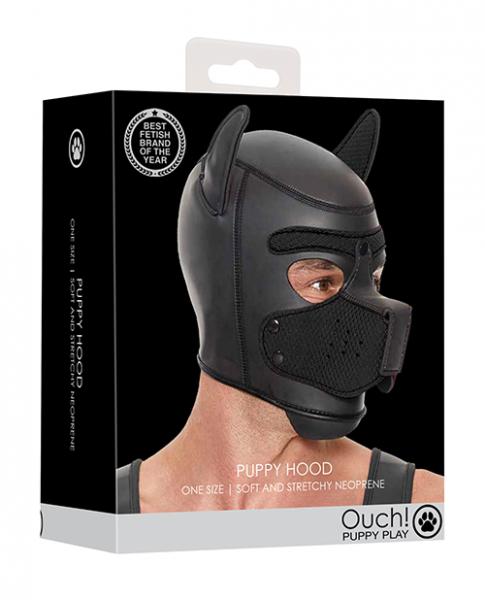 Shots Ouch Puppy Play Puppy Hood - Black - Click Image to Close