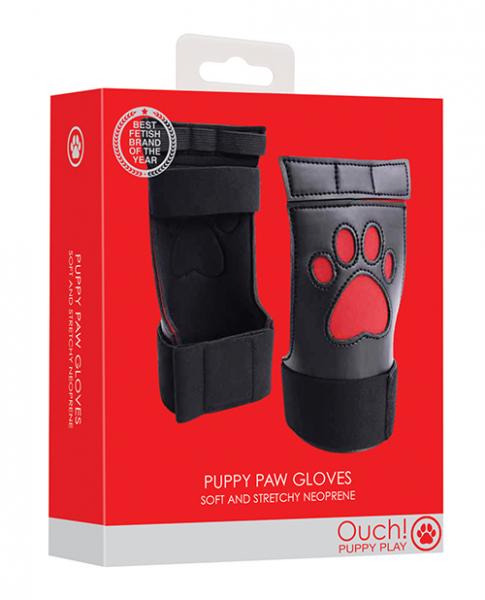 Shots Ouch Puppy Play Paw Cut-out Gloves - Red