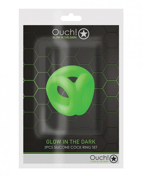 Shots Ouch Cock Ring & Ball Strap - Glow In The Dark - Click Image to Close