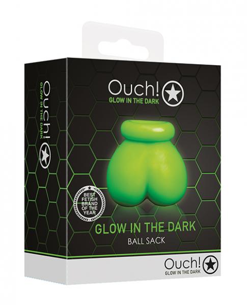 Shots Ouch Ball Sack - Glow In The Dark - Click Image to Close