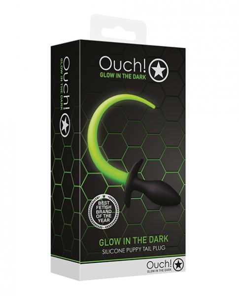 Shots Ouch Puppy Tail Plug - Glow In The Dark