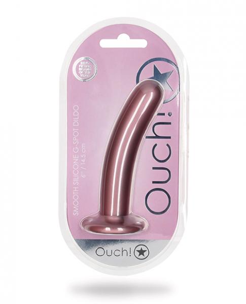 Shots Ouch 6" Smooth G-spot Dildo - Rose Gold - Click Image to Close