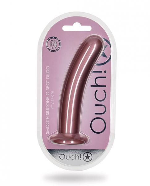 Shots Ouch 7" Smooth G-spot Dildo - Rose Gold - Click Image to Close