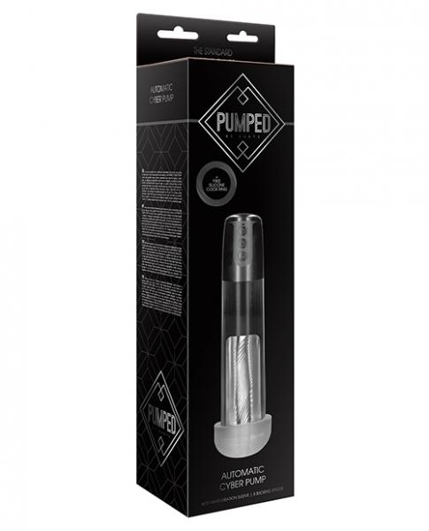 Shots Pumped Automatic Cyber Pump Masturbation Sleeve W/free Silicone Cock Ring - Clear - Click Image to Close