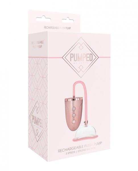 Shots Pumped Automatic Rechargeable Pussy Pump Set - Rose Gold - Click Image to Close