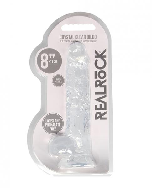 Shots Realrock Realistic Crystal Clear 8" Dildo W/balls - Transparent Clear - Click Image to Close