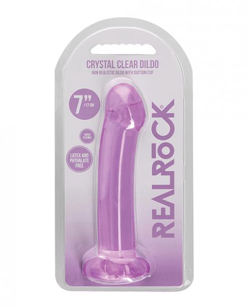 Shots Realrock Crystal Clear 7" Dildo - Purple