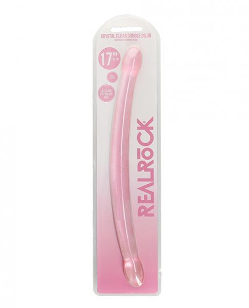 Shots Realrock Crystal Clear 17" Double Dildo - Pink