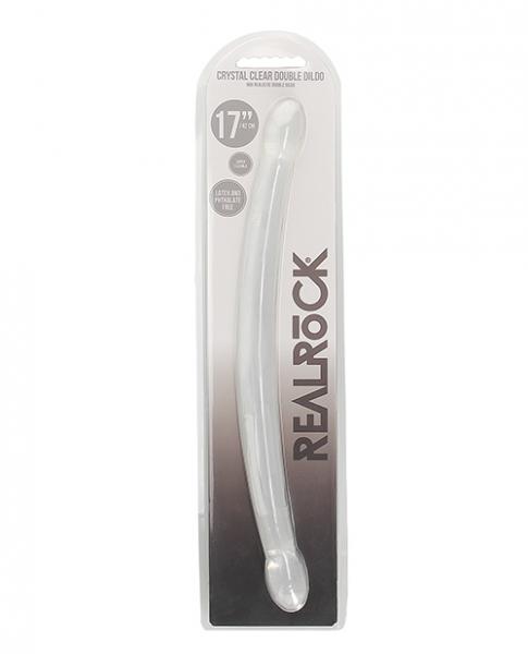 Shots Realrock Crystal Clear 17" Double Dildo - Transparent