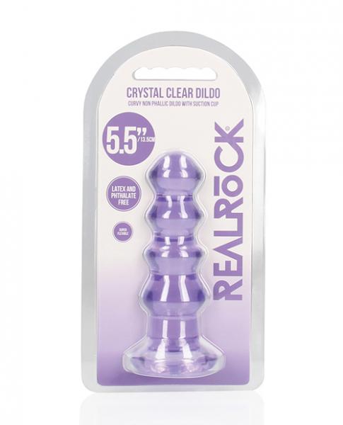 Shots Realrock Crystal Clear 5.5" Curvy Dildo/butt Plug - Purple - Click Image to Close