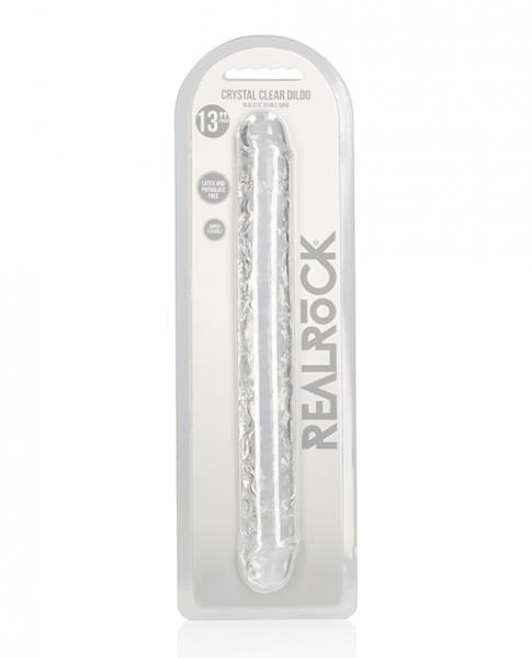 Shots Realrock Crystal Clear 13" Double Dildo - Transparent - Click Image to Close