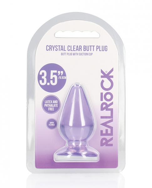 Shots Realrock Crystal Clear 3.5" Anal Plug - Purple