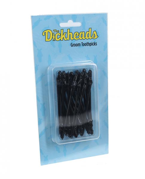 Shots The Dickheads Groom Toothpicks - Black - Click Image to Close