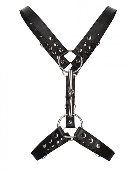 Shots Uomo Men's Harness W/metal Bit - Black - Click Image to Close