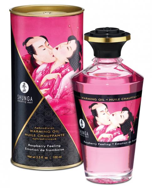 Shunga Warming Oil Raspberry Feeling - 3.5 Oz.