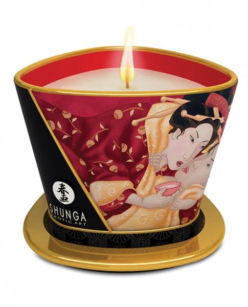 Shunga Massage Candle Romance Strawberry Wine 5.7oz - Click Image to Close