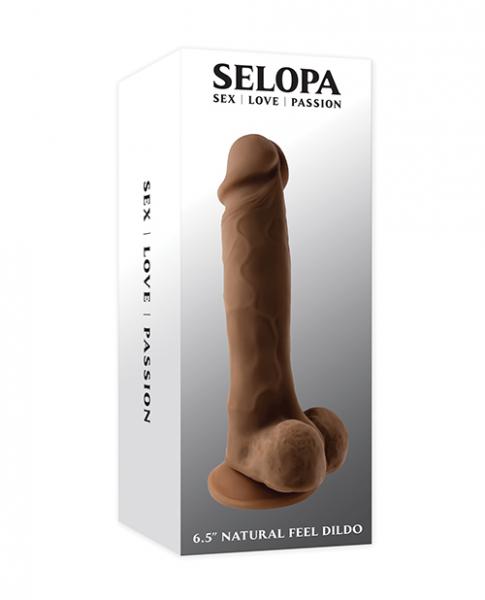 Selopa 6.5" Natural Feel Dildo - Dark - Click Image to Close