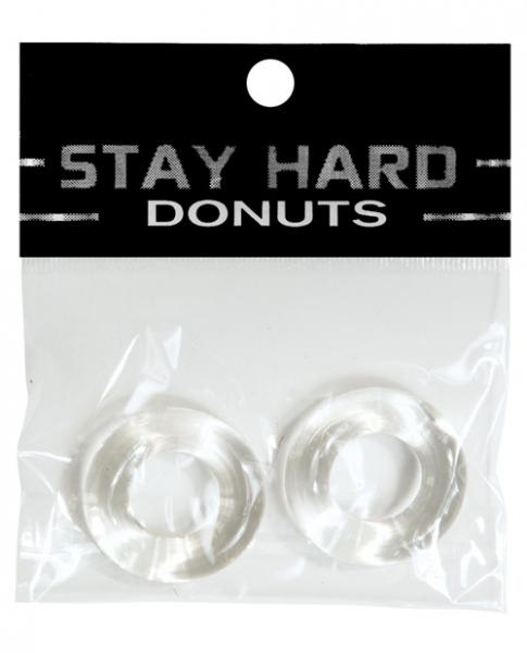 Thick Power Stretch Donut Cock Ring 2 Clear 2 Pack