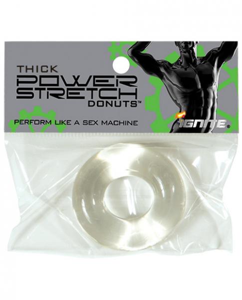 Thick Power Stretch Donut Cock Ring Clear - Click Image to Close