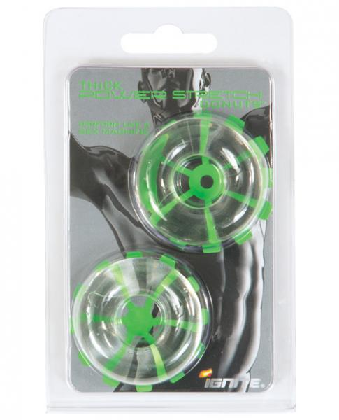 Thick Power Stretch Donuts Clear 2 Pack Rings - Click Image to Close