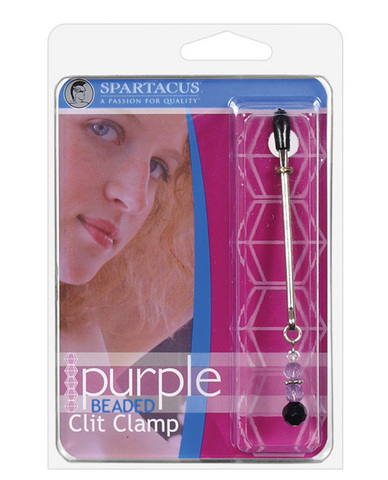 Beaded clit clamp - purple