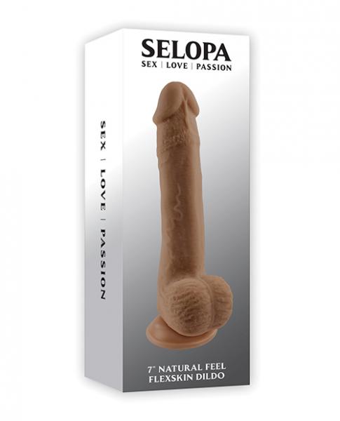 Selopa Natural Feel 7" Flexskin Dildo - Dark - Click Image to Close