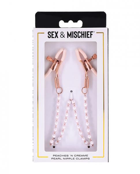 Sex & Mischief Peaches 'n Creame Pearl Nipple Clamps