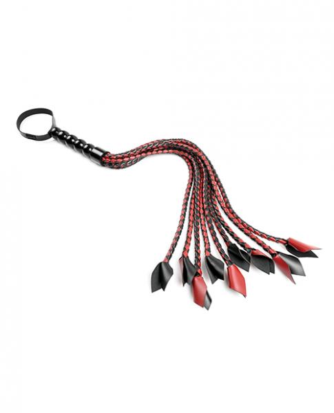 Saffron Braided Flogger - Red/black - Click Image to Close