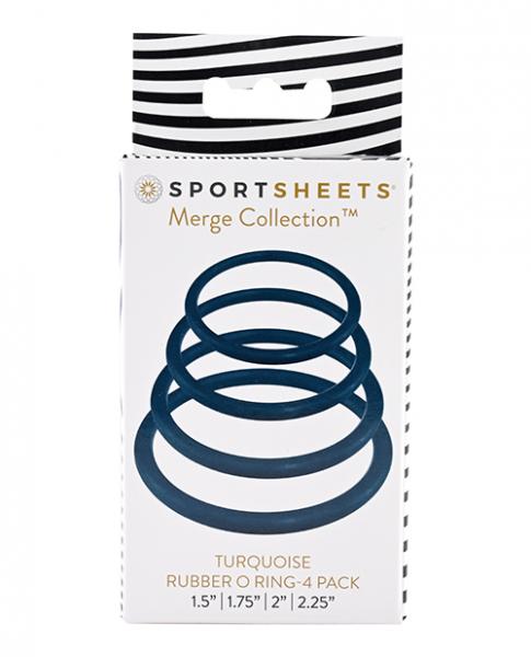 Sportsheets O Ring 4 Pack - Turquoise - Click Image to Close