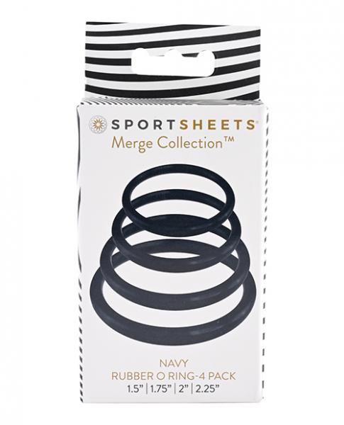 Sportsheets O Ring 4 Pack - Navy - Click Image to Close