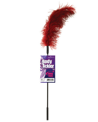 Body tickler ostrich feather - red