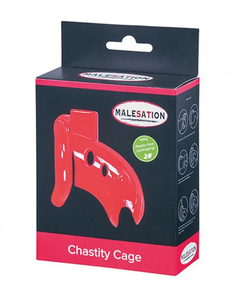 Malesation Chastity Cage - Red - Click Image to Close