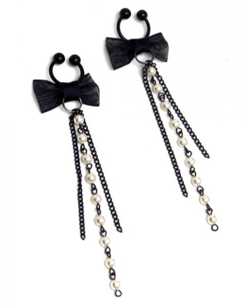 Tyes By Tara French Kiss Niptyes Black Nipple Rings - Click Image to Close