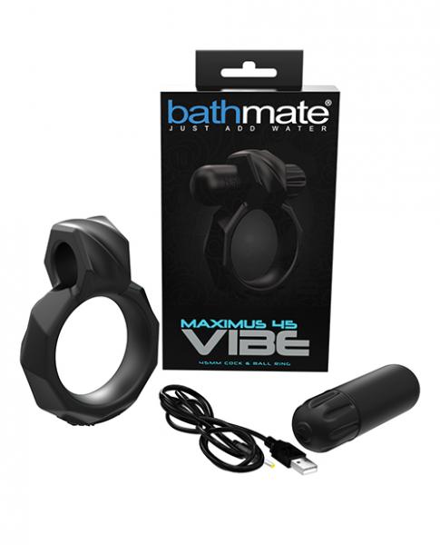 Bathmate Maximus Vibe 45 Cock Ring - Black - Click Image to Close