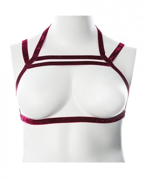 Gender Fluid Sugar Coated Harness - Xl-xxxl Raspberry Glitter - Click Image to Close