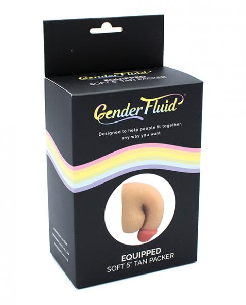 Gender Fluid 5" Equipped Soft Packer - Tan - Click Image to Close