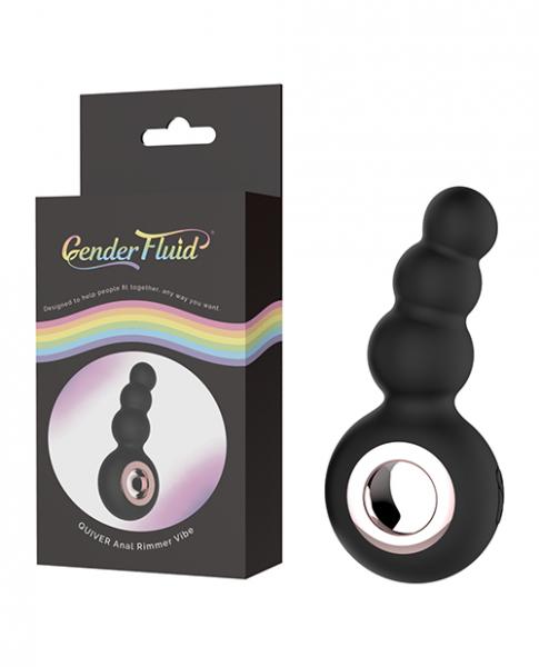 Gender Fluid Quiver Anal Ring Bead Vibe - Black - Click Image to Close