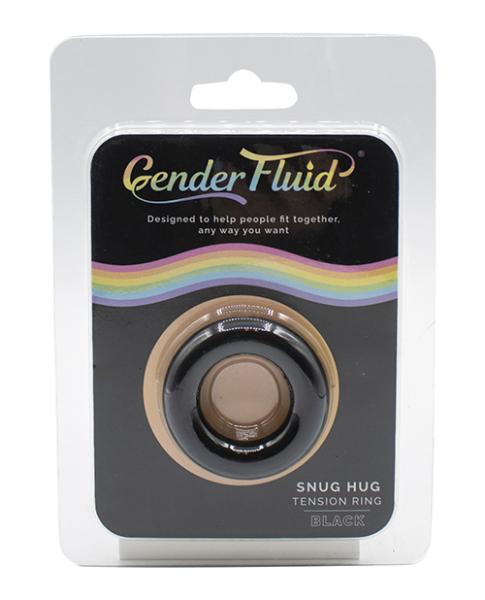 Gender Fluid Snug Hug Tension Ring - Black - Click Image to Close