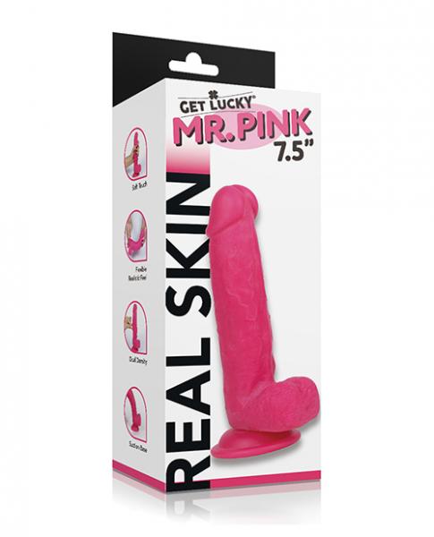 Get Lucky Mr. Pink 7.5" Dual Layer Dong - Click Image to Close