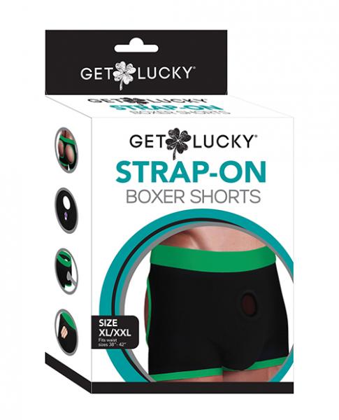 Get Lucky Strap On Boxers - Xl-xxl Black/green - Click Image to Close