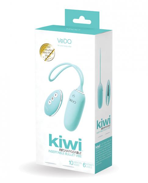 Vedo Kiwi Rechargeable Insertable Bullet - Tease Me Turquoise - Click Image to Close