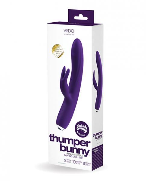 Vedo Thumper Bunny Rechargeable Dual Vibe - Deep Purple - Click Image to Close