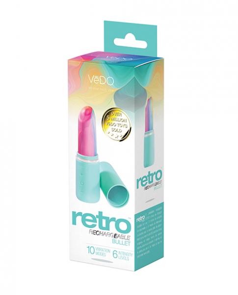 Vedo Retro Rechargeable Bullet Lip Stick Vibe - Turquoise