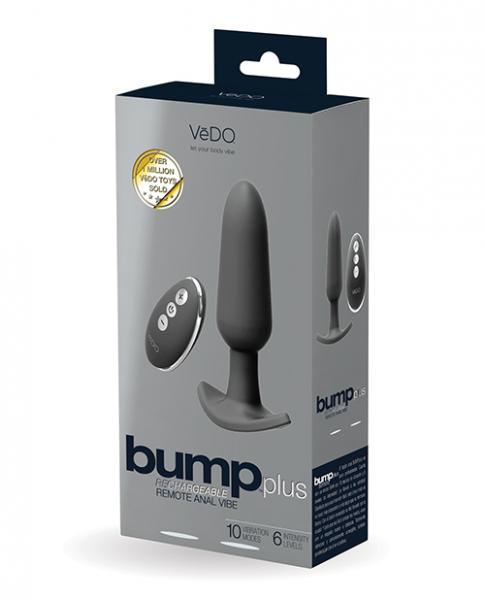 Vedo Bump Plus Rechargeable Remote Control Anal Vibe - Just Black - Click Image to Close