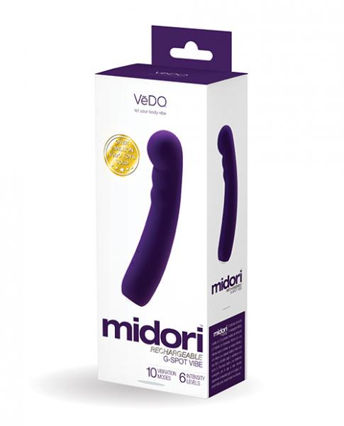 Vedo Midori Rechargeable G Spot Vibe - Deep Purple - Click Image to Close