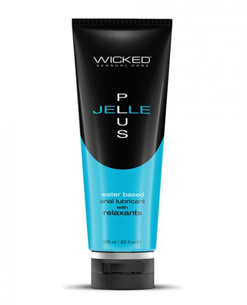 Wicked Sensual Care Jelle Plus Water Based Anal Lubricant With Relaxants - 8 Oz - Click Image to Close