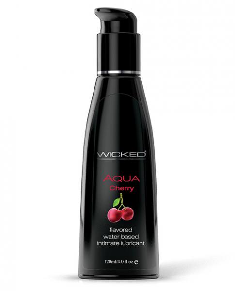 Wicked Aqua Water Based Lubricant Cherry 4oz - Click Image to Close